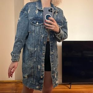 Denim long jacket